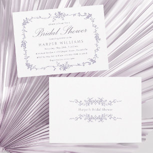 Invitación Clásico chaparrón nupcial victoriano francés de la
