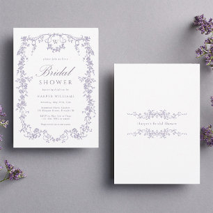 Invitación Clásico chaparrón nupcial victoriano francés de la
