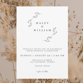 Invitación Clásico Chic Botánico Rústico Minimalista Letra