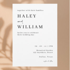 Invitación Clásico Chic Minimalista Script Boda Simple