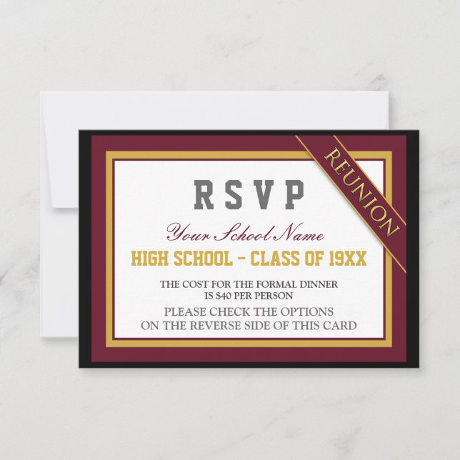 Invitación Clásico Clase Formal Reunión RSVP (Anverso)