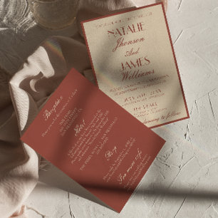 Invitación Clásico cobre de Auburn dinero antiguo todo en uno