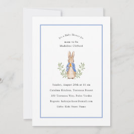 Invitación Clásico Conejo de Cuento de Hadas Azul Baby Shower