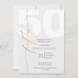 Invitación Clásico Cumpleaños Adulto Moderno 50 Simple