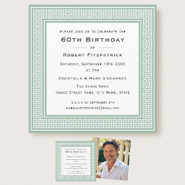 Invitación Clásico Cumpleaños con Foto de Edad Personalizada 