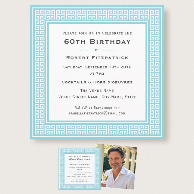 Invitación Clásico Cumpleaños con Foto de Edad Personalizada  (Subido por el creador)