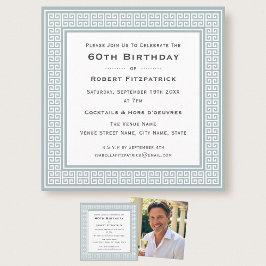 Invitación Clásico Cumpleaños con Foto Personalizada Cumpleañ