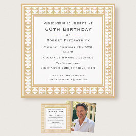 Invitación Clásico Cumpleaños con Foto Personalizada Fiesta d