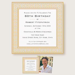 Invitación Clásico Cumpleaños con Foto Personalizada Fiesta d