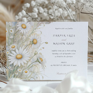 Invitación Clásico Daisies Elegante Boda Pastel