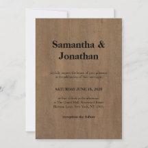 Clásico de Boda Grano de Madera Medio