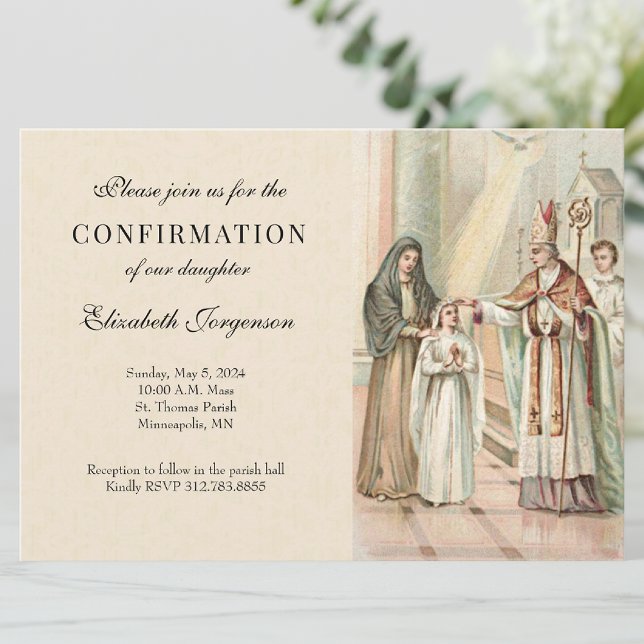 Invitación Clásico de Confirmación del Sacramento Católico ch (Lovely invitation for this beautiful Sacrament of the Church. )