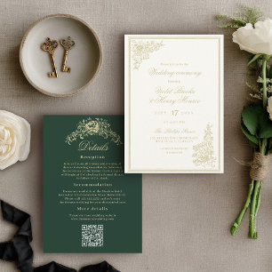 Invitación Clásico de Jardín Vintage Detalles en la Parte Pos