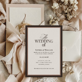 Invitación Clásico de Lujo | Boda Neutral Marrón