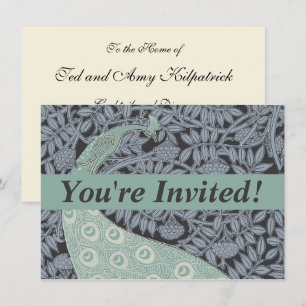 Invitación Clásico de pájaro de Peacock Art Nouveau