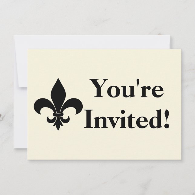 Invitación Clásico de patrón de flor de lis de Francia (Anverso)