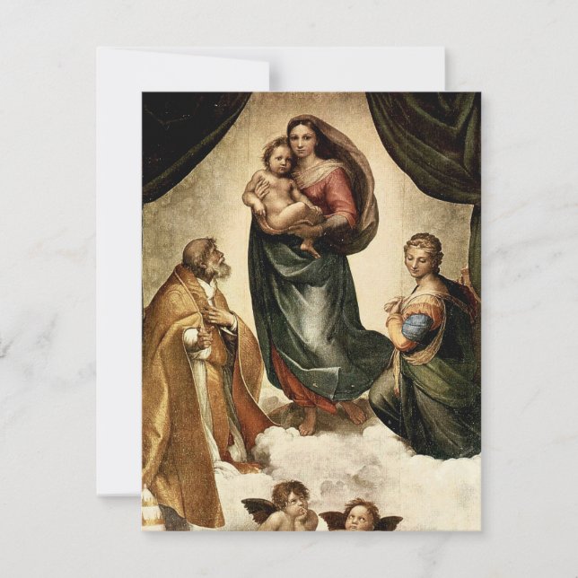 Invitación Clásico de Raphael "Sistine Madonna" (alrededor de (Anverso)