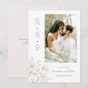 Invitación Clásico de Rosa Blanca para Aviso de Boda