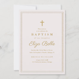 Invitación Clásico del Oro cruzando el bautismo religioso y l