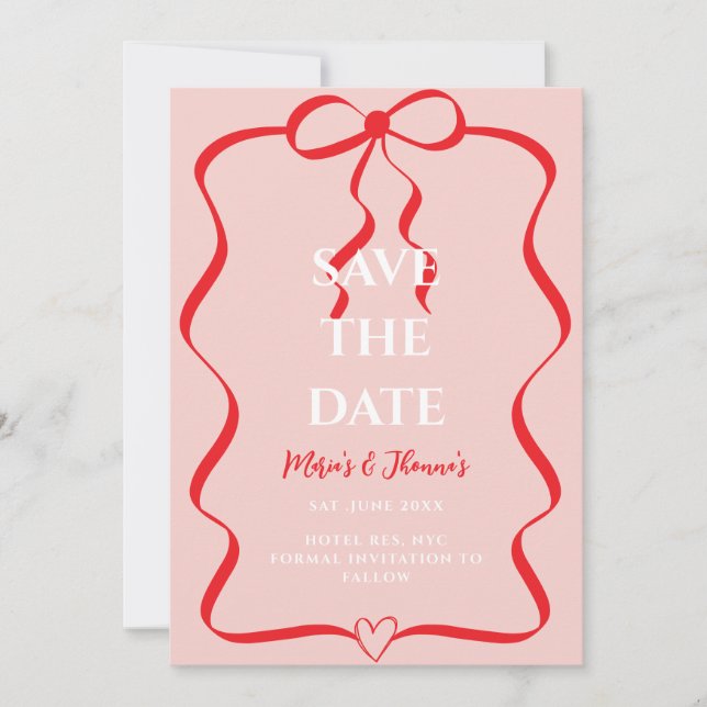 Invitación Clásico Editorial moderno Save the Date (Anverso)