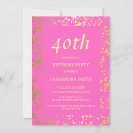 Invitación Clásico Egipto Oro rocia cumpleaños rosado