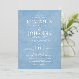 Invitación Clásico Elegante acuarela Cornflower Boda Azul