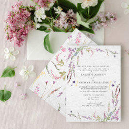 Invitación Clásico Elegante acuarela de flores silvestres for