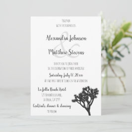 Invitación Clásico elegante B&W Joshua árbol Silhouette Boda