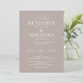 Invitación Clásico elegante Boda de Crema Natural