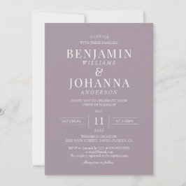 Invitación Clásico elegante Boda Lilac francés