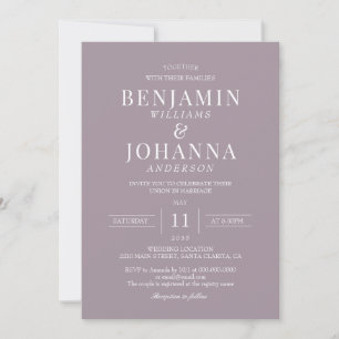 Invitación Clásico elegante Boda Lilac francés