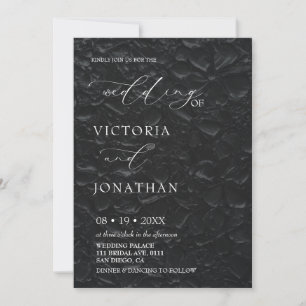 Invitación Clásico elegante foto de boda en blanco y negro