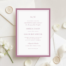 Invitación Clásico Elegante Marco de Borde de Mauve Boda