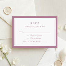Clásico Elegante Marco de Rosa Malva Boda RSVP