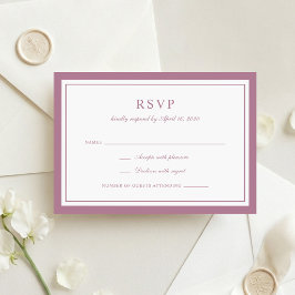 Invitación Clásico Elegante Marco de Rosa Malva Boda RSVP