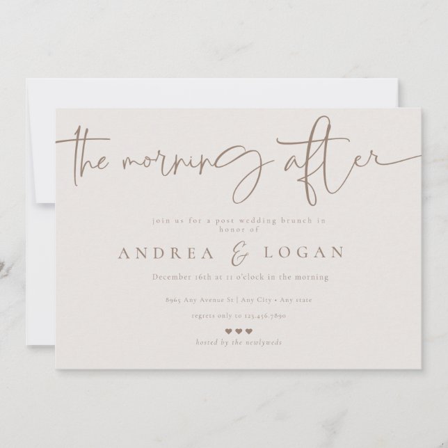 Invitación Clásico elegante Minimalista moderno | Boda Brunch (Anverso)