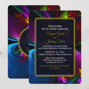 Invitación Clásico elegante moderno patrón floral #902 Boda