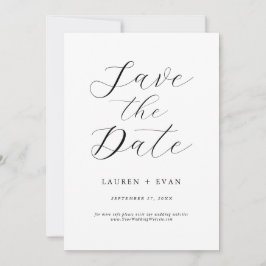 Invitación Clásico elegante negro y blanco salvan la fecha