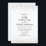 Invitación Clásico Elegante Purpurina de Plata Blanca 60º cum<br><div class="desc">Clásica y elegante invitación a la fiesta de cumpleaños número 60 en blanco con purpurina de plata y fuente caligráfica.</div>