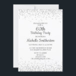 Invitación Clásico Elegante Purpurina de Plata Blanca 60º cum<br><div class="desc">Clásica y elegante invitación a la fiesta de cumpleaños número 60 en blanco con purpurina de plata y fuente caligráfica.</div>