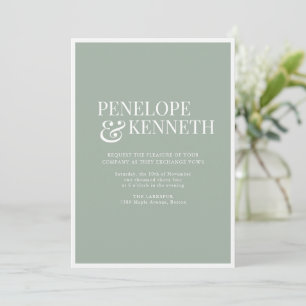 Invitación Clásico Elegante Sencillo Boda Verde Musgo Polvori