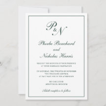 Clásico Elegante Verde Bosque Boda