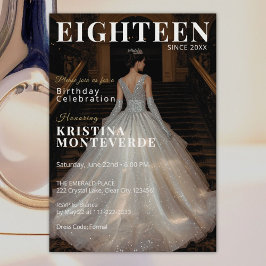 Invitación Clásico Estilo Revista 18º cumpleaños