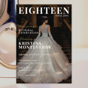 Invitación Clásico Estilo Revista 18º cumpleaños