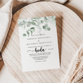 Invitación Clásico Eucalipto Foliage Boda español
