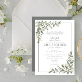 Invitación Clásico Eucalyptus Boda Verde Sage Botánico