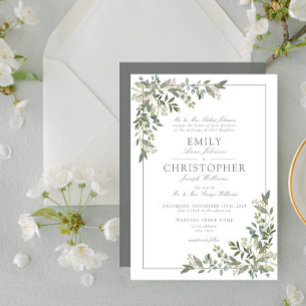Invitación Clásico Eucalyptus Boda Verde Sage Botánico