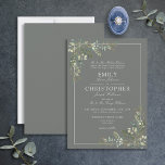 Invitación Clásico Eucalyptus Boda Verde Sage Botánico<br><div class="desc">Crea la moderna y perfecta invitación a la boda con este clásico y formal diseño floral de acuarela botánica de eucalipto con un fondo verde sabio y una elegante caligrafía de escritura. Póngase en contacto con el diseñador para obtener productos coincidentes. Vea la colección completa aquí: https://www.zazzle.com/collections/eucalyptus_botanical_sage_green_script_wedding-119437527356989510 Muchas gracias por...</div>