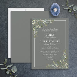 Invitación Clásico Eucalyptus Boda Verde Sage Botánico