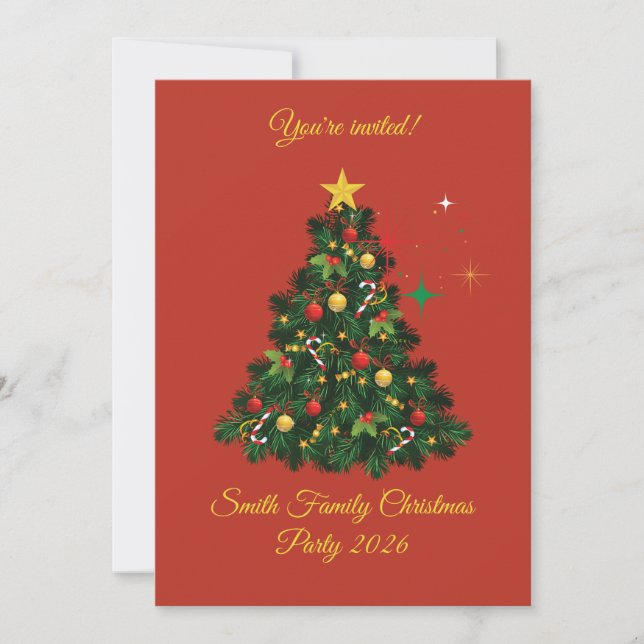 Invitación Clásico Feliz Navidad (Anverso)